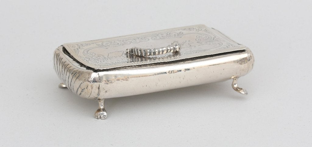 Zilveren tabaksdoos lepeldoos Holland 1860 collector's item, Antiek en Kunst, Ophalen, Zilver