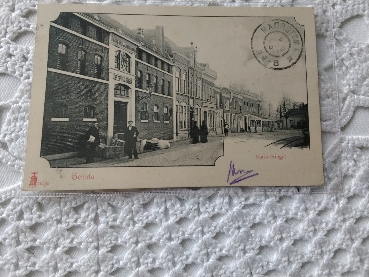 Gouda  Katte  singel, Ophalen of Verzenden, Voor 1920, Gelopen, Zuid-Holland