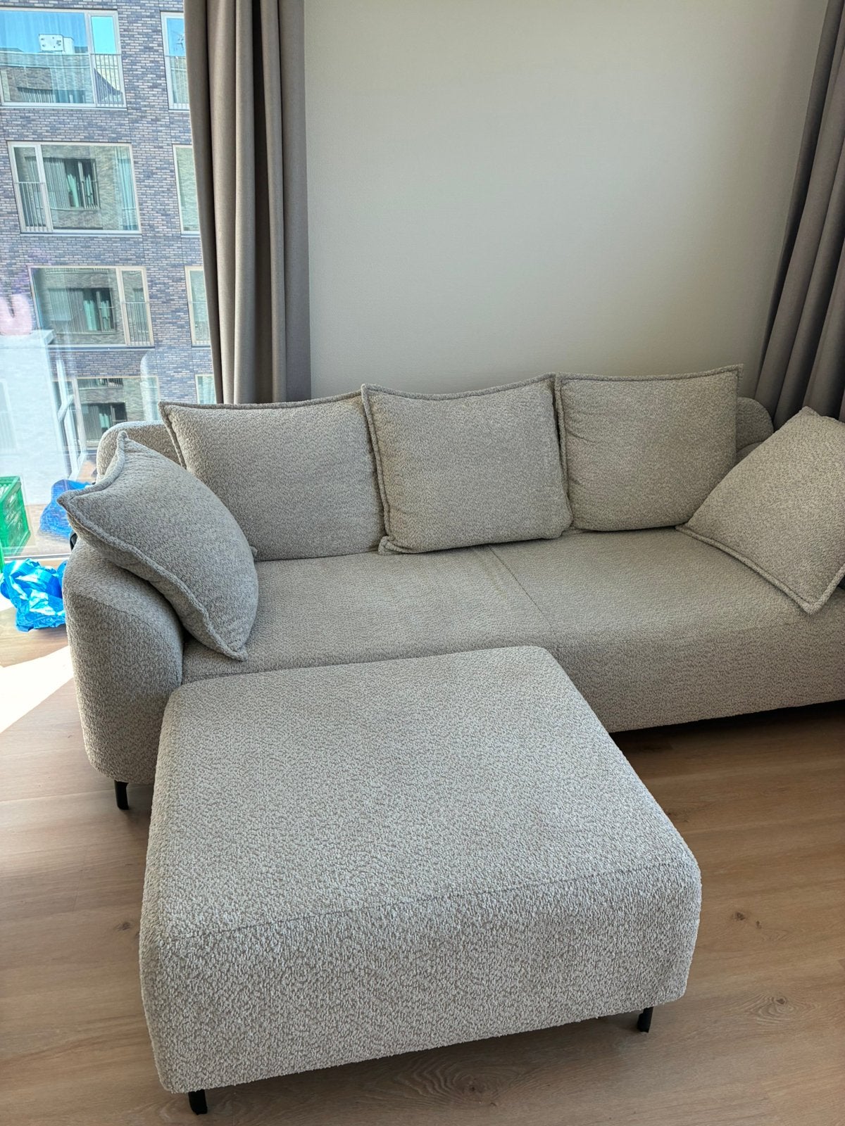 Bank Elsa met hocker Anthology beige, Ophalen, Zo goed als nieuw, Stof