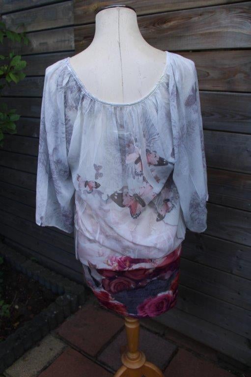 Jurk beige/ roze Missy mt S/M Vaste prijs, Verzenden, Beige, Missy, Zo goed als nieuw
