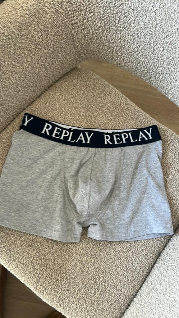 4 boxershorts maat S 2 blauwe nieuw met doorschijnd kruis, Ophalen