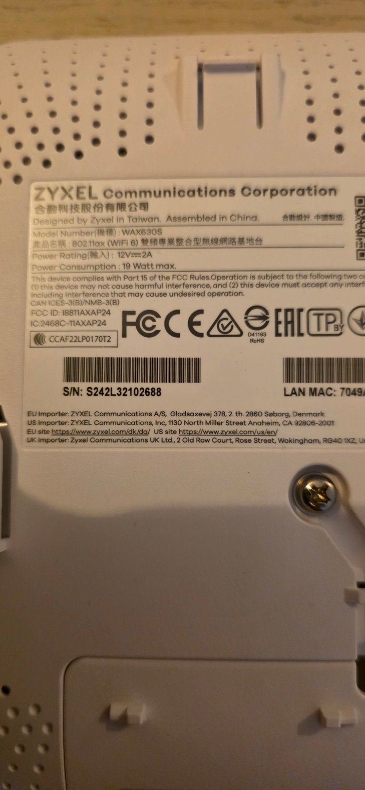 Zyxel NWA110AX WiFi 6 Access Point, Computers en Software, Routers en Modems, Gebruikt, Ophalen of Verzenden