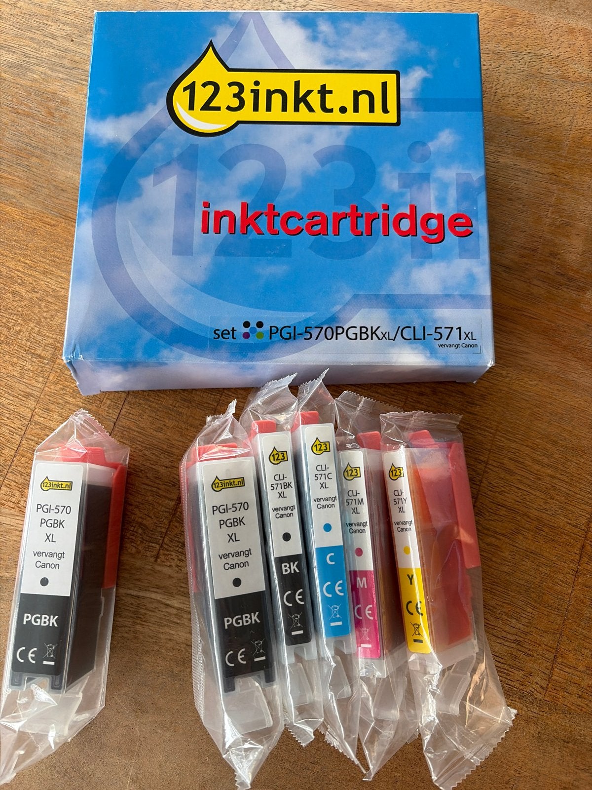 123inkt inktcartridges PGI-570PGBKXL/CLI-571XL, Computers en Software, Ophalen of Verzenden, Nieuw, Cartridge