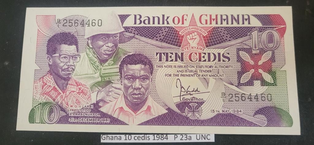 Ghana 10 cedis 1984 P 23a UNC bankbiljet, Ophalen of Verzenden