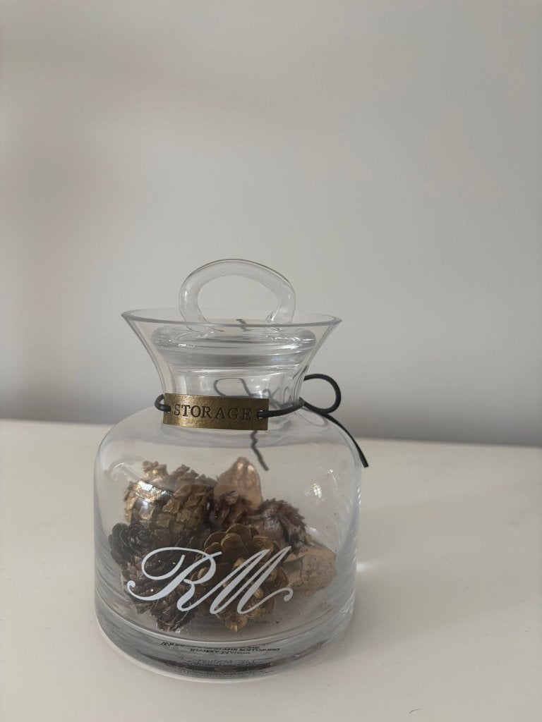Rivièra Maison klein glazen voorraadpotje, Ophalen, Met deksel, Rond, Pot of Kruik
