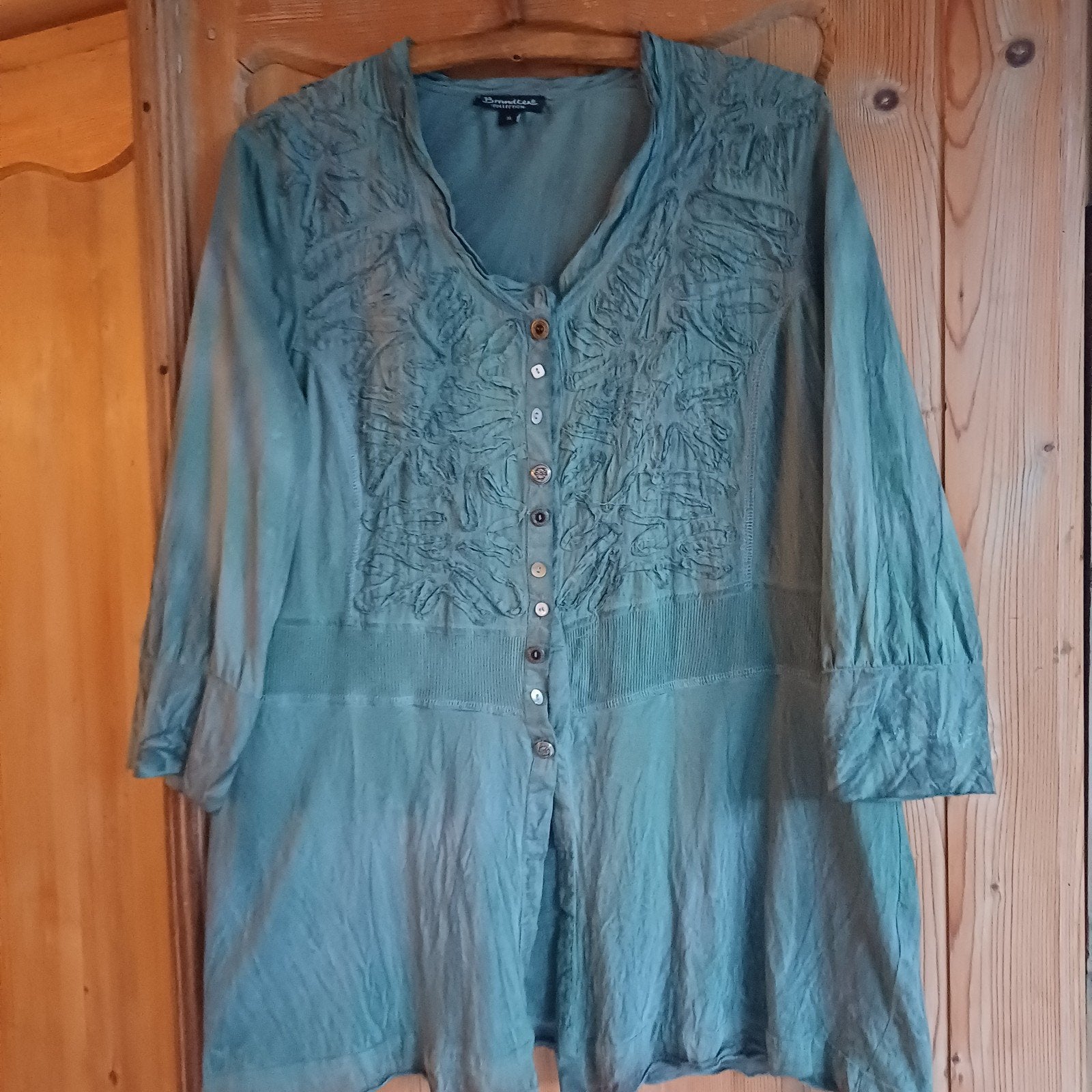 Brandtex Collection Tuniek Blouse XL Groen batik xl katoen, Brandtex Collection, Maat 46/48 (XL) of groter, Ophalen of Verzenden