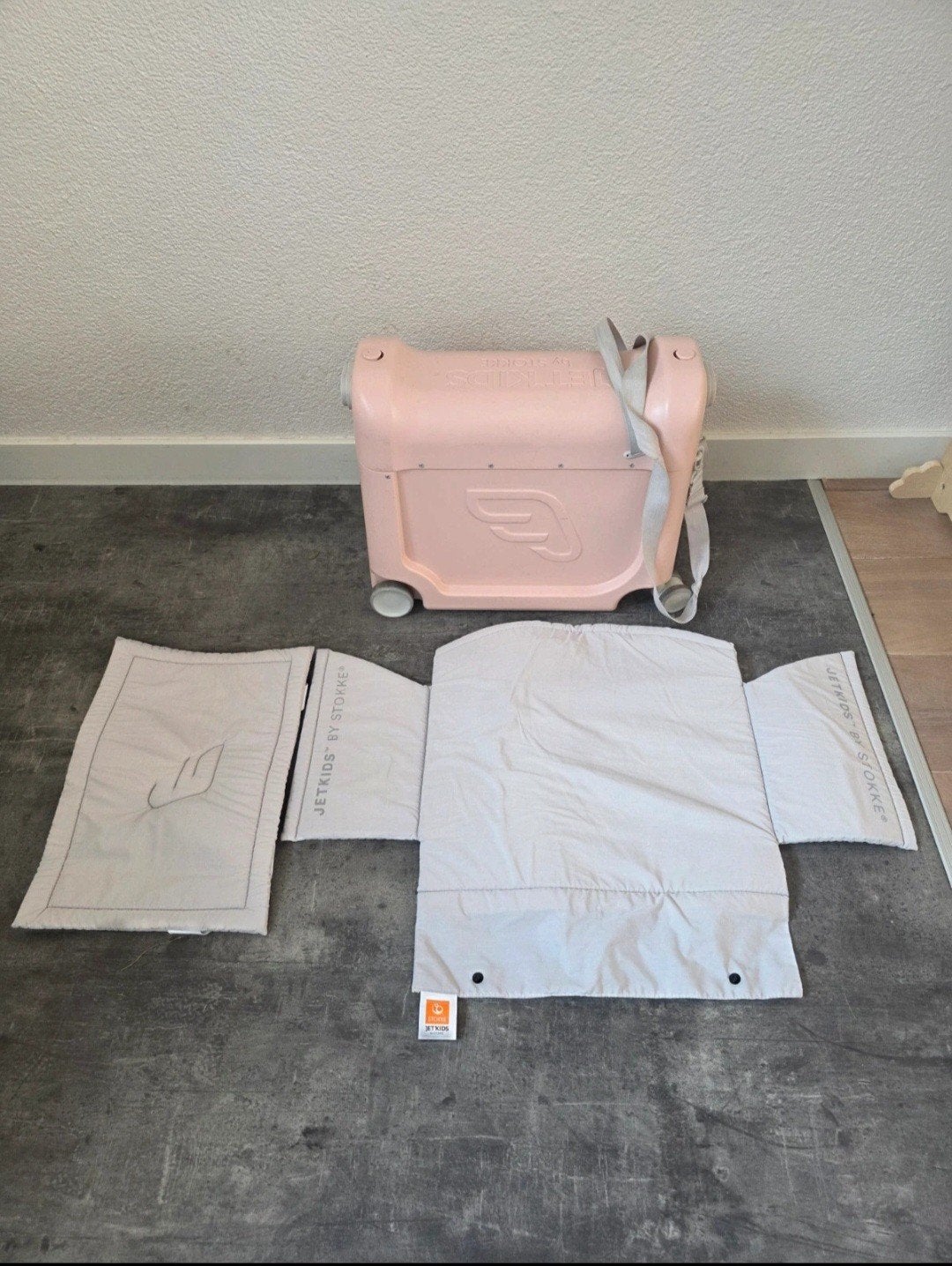 JetKids Stokke BedBox - 2 wieltjes defect, Ophalen, Gebruikt, Overige merken