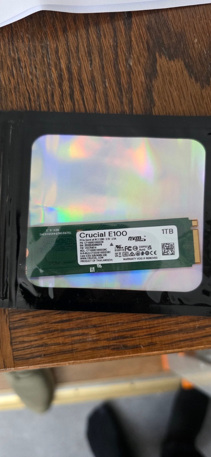 Crucial E100 1TB NVMe SSD - Nieuw en Ongebruikt, Ophalen of Verzenden