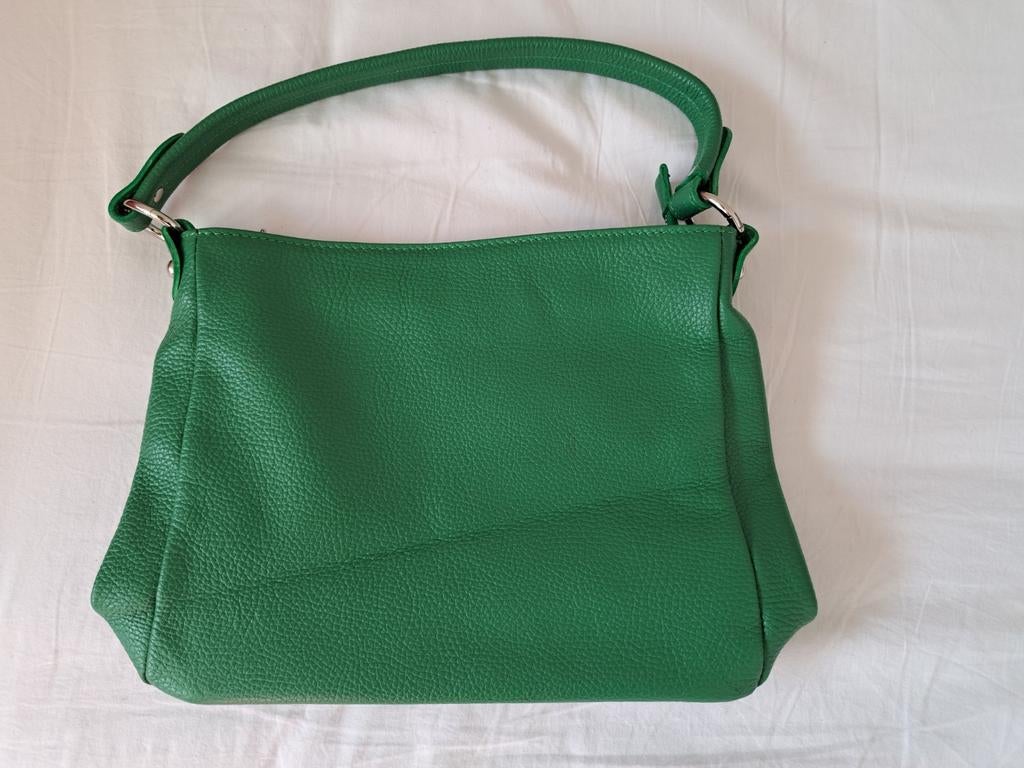 Prachtige groene leren tas, Sieraden, Tassen en Uiterlijk, Tassen | Schoudertassen, Ophalen of Verzenden, Nieuw, Groen