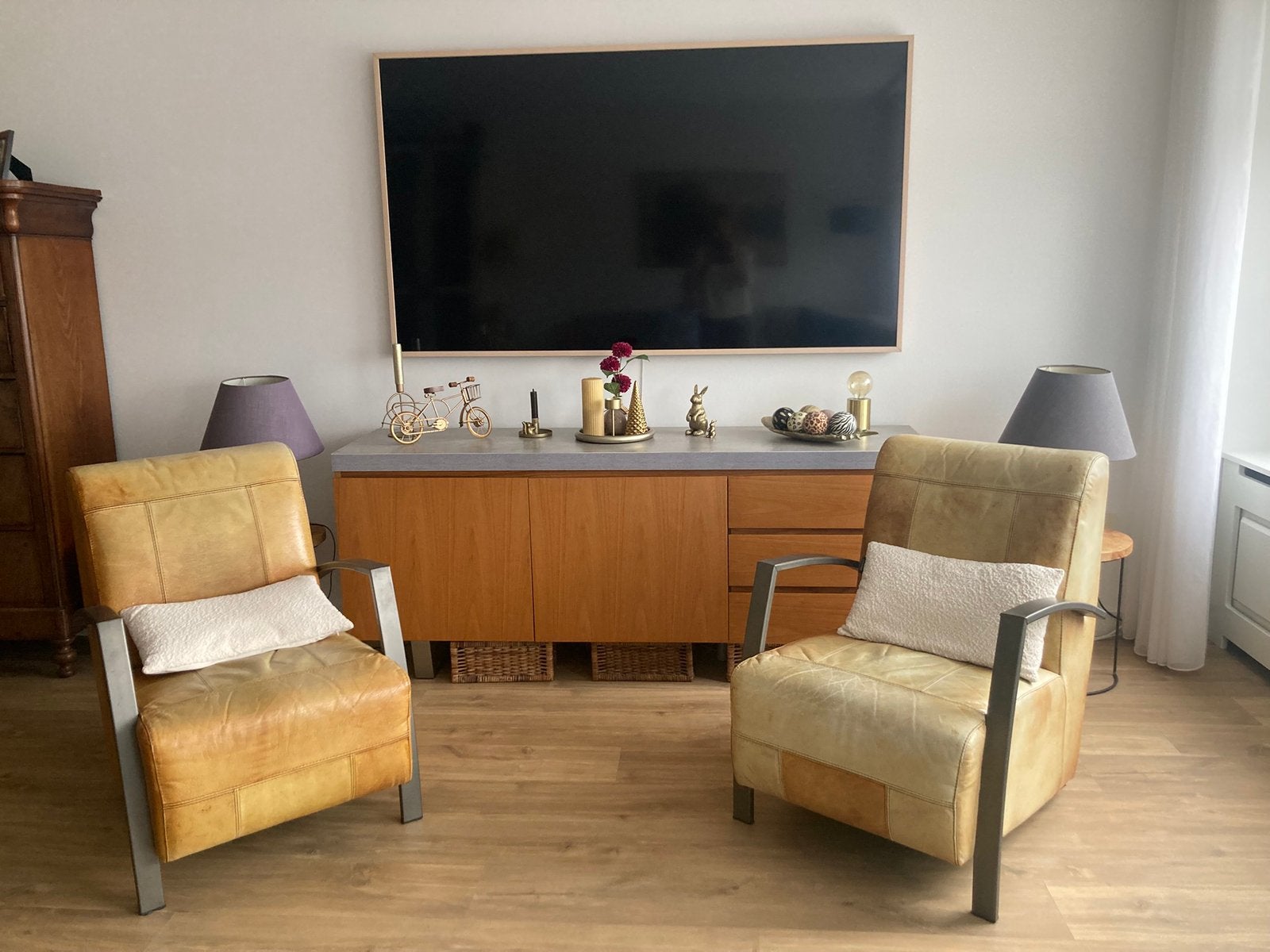 2 leren fauteuils, Ophalen, Gebruikt, 50 tot 75 cm, Leer