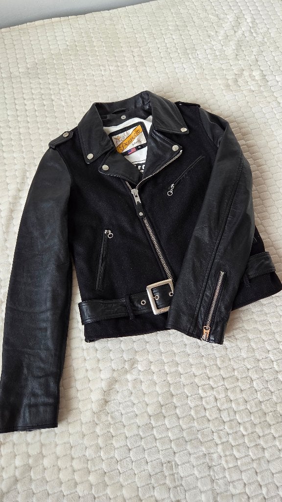 Schott NYC Perfecto Hybrid Biker Jacket | M | Lamsleer & Wol, Maat 38/40 (M), Verzenden, Zwart, Schott