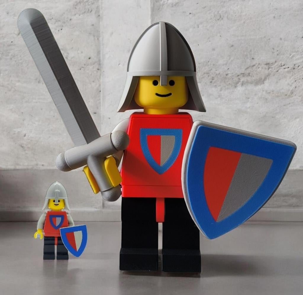 Mega maxi figure van een vintage Red / grey brick knight, Ophalen of Verzenden, Nieuw, Castle
