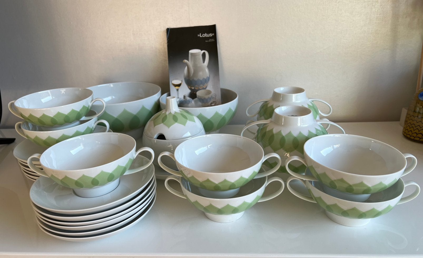 14 Björn Wiinblad~Rosenthal LOTUS Soepkop Lentegroen NWST, Ophalen of Verzenden, Nieuw, Porselein, Schaal of Schalen