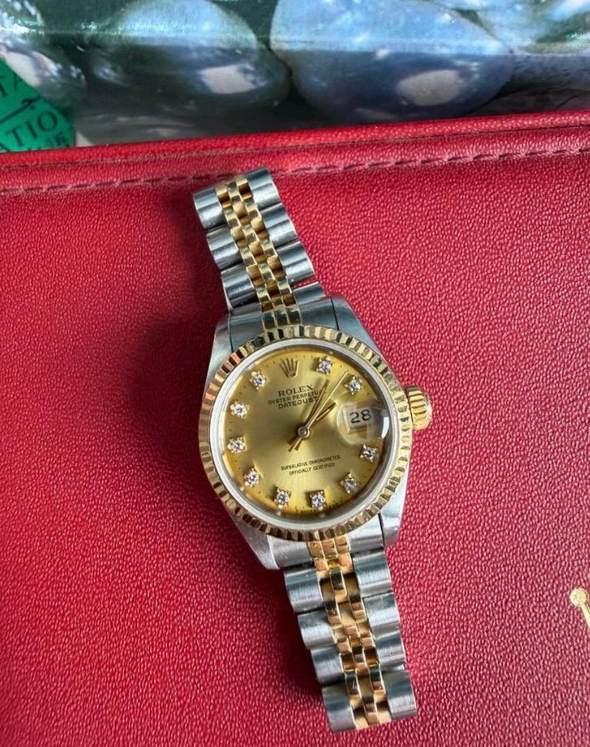 Rolex dames horloge orgineel met diamanten, Ophalen, Zo goed als nieuw, Staal, Rolex