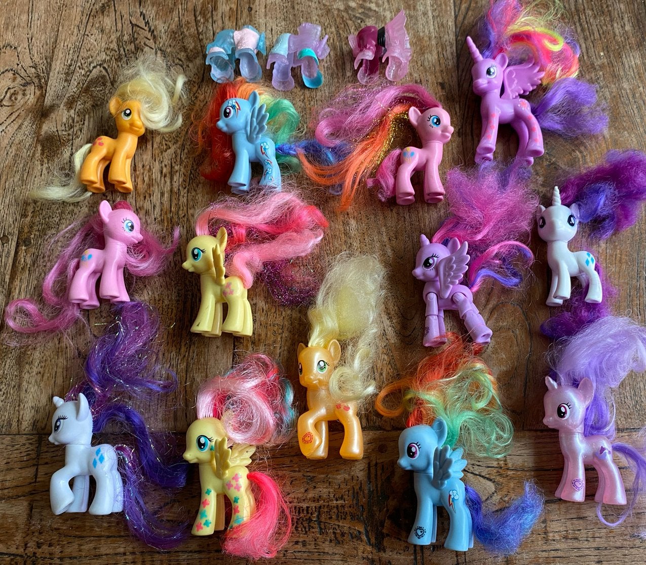 Grote partij My Little Pony figuren en accessoires, 16 stuks, Ophalen of Verzenden, Gebruikt