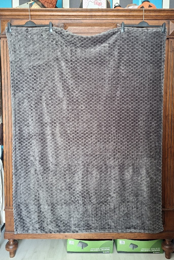 Antraciet flannel fleece plaid van Byrklund, Overige kleuren, Geschikt voor droger, 130 cm, Ophalen of Verzenden