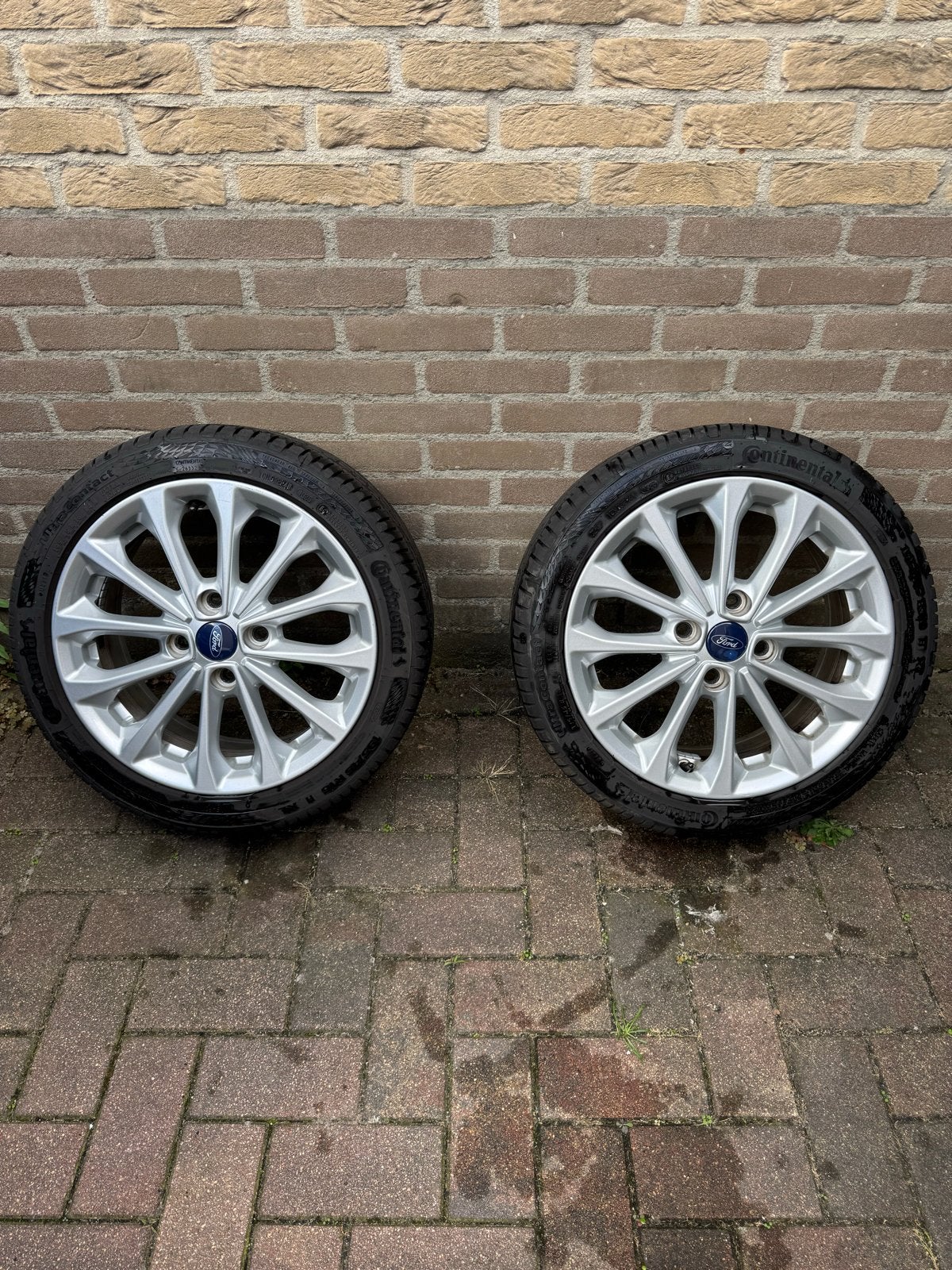 Ford 16 inch velgen met Continental zomerbanden, Ophalen of Verzenden, Gebruikt
