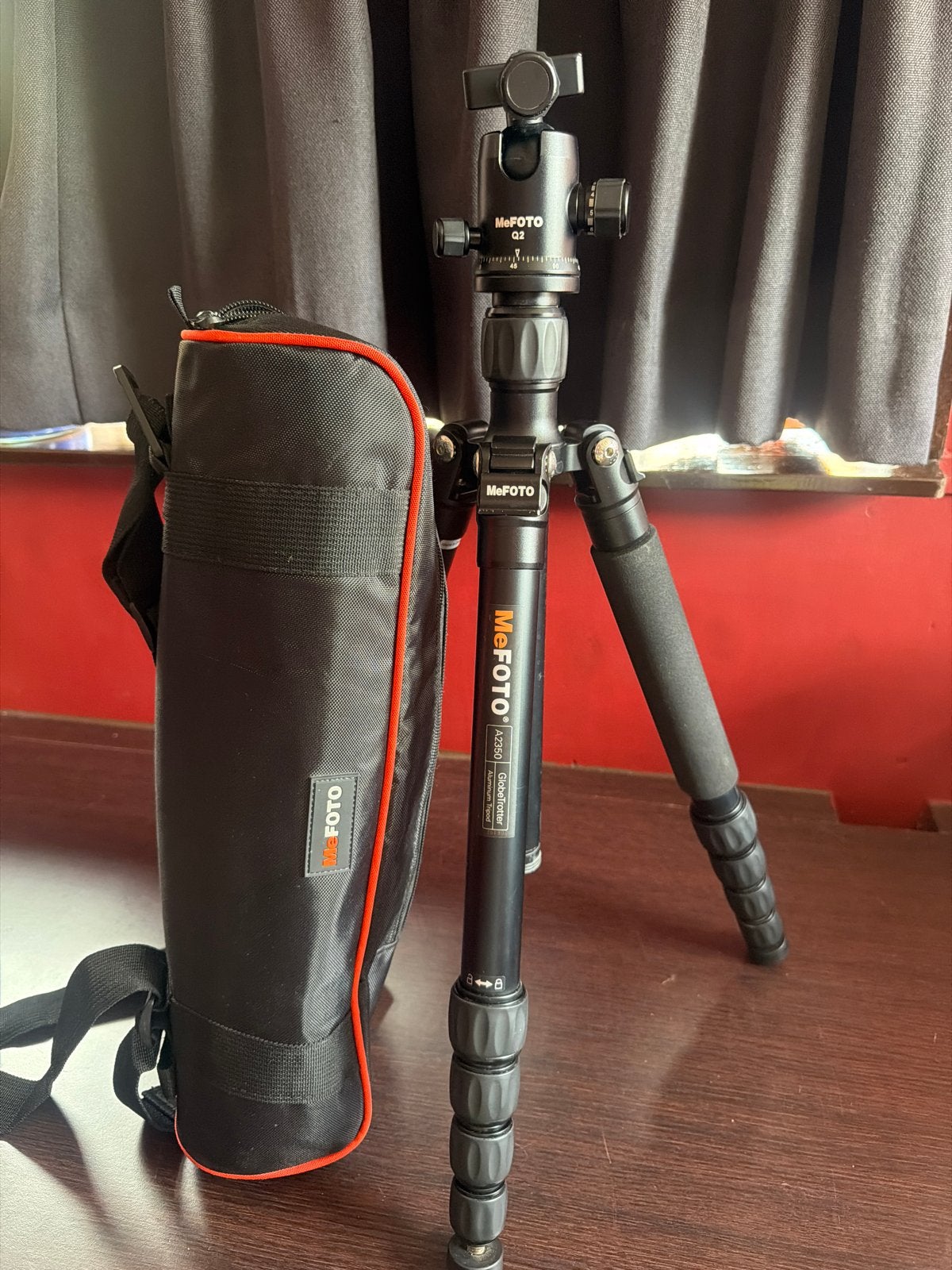 MeFOTO Globetrotter Statief met Balhoofd en Draagtas, Zo goed als nieuw, 150 tot 175 cm, Met balhoofd, Ophalen of Verzenden
