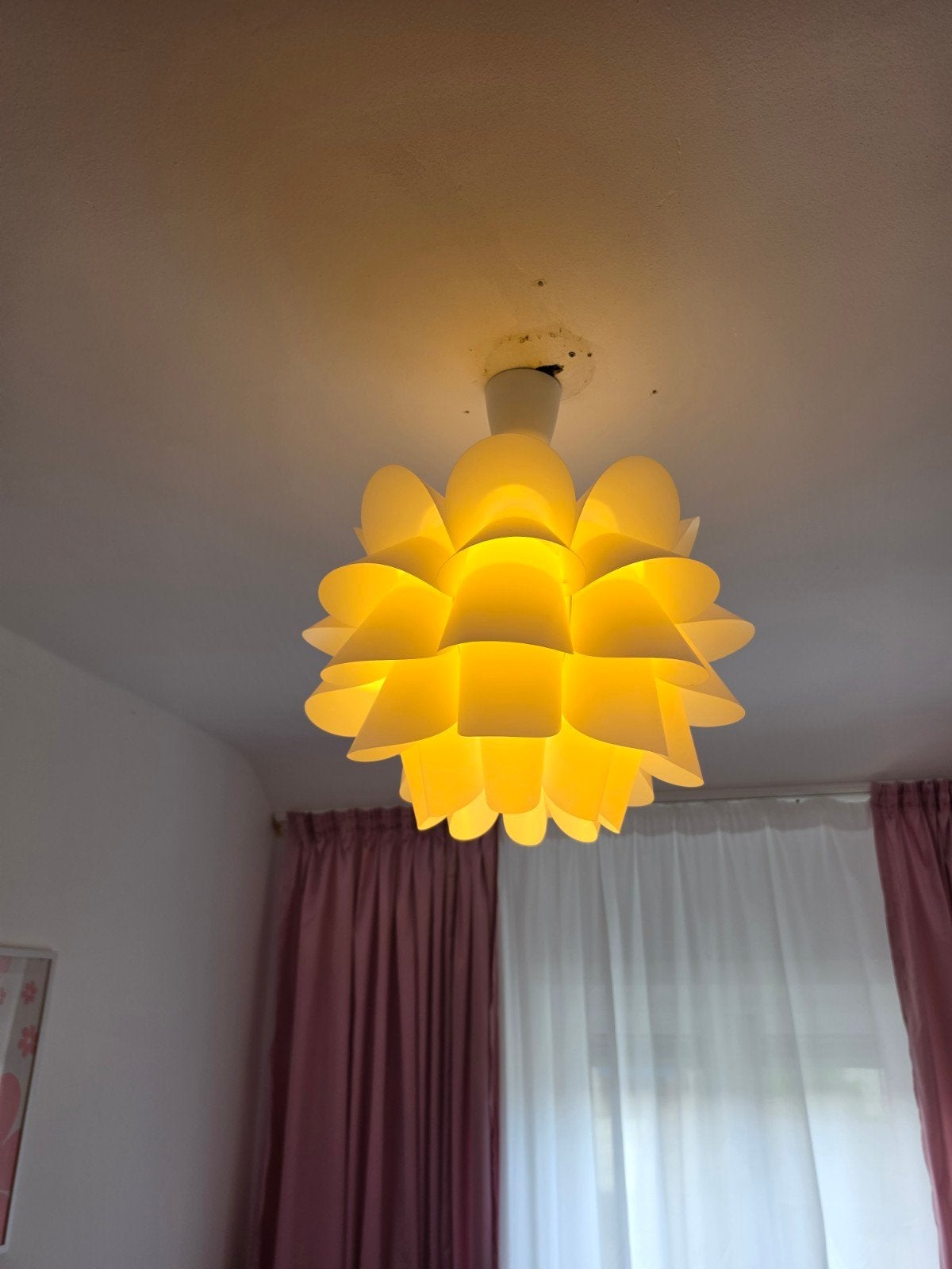 IKEA KNAPPA Hanglamp/plafonlamp witte, Ophalen, Kunststof, E27 (groot), Zo goed als nieuw