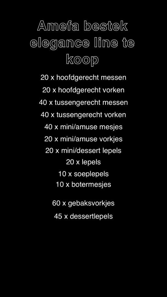Super goed onderhouden Amefa Elegance Line bestek, Ophalen of Verzenden, Zo goed als nieuw, Rvs of Chroom