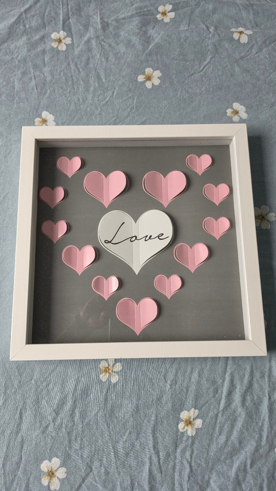 Witte fotolijst met 3D 'Love' en hartjes, Standaard fotolijst, Ophalen of Verzenden, Zo goed als nieuw, Hangend