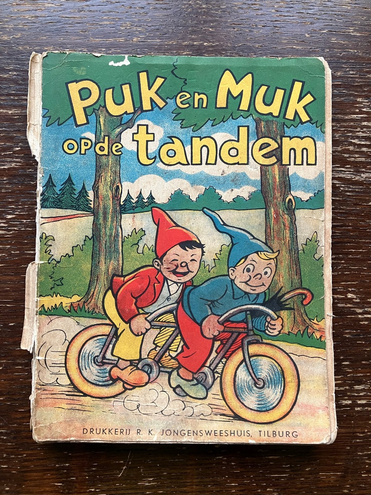 Puk en Muk op de tandem - Vintage kinderboek, Boeken, Ophalen of Verzenden, Gelezen, Sprookjes