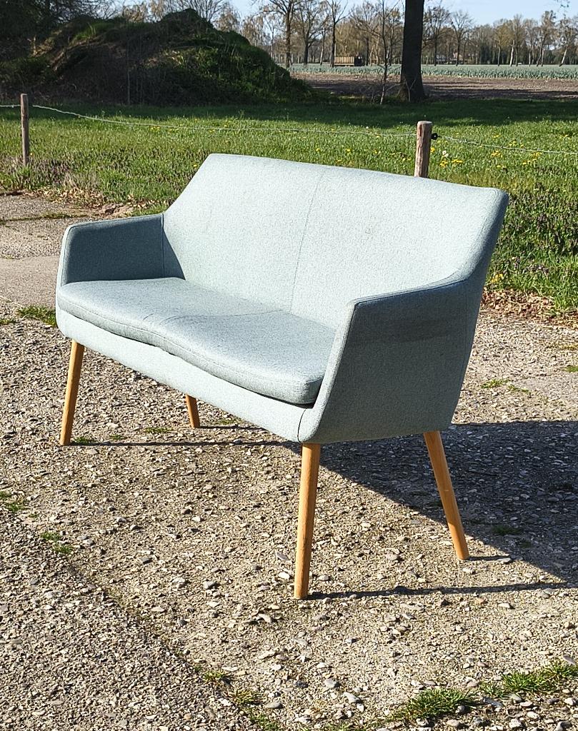 Bankje keukenbank, eetkamerbank met houten poten, Ophalen, Gebruikt, Overige kleuren, Stof