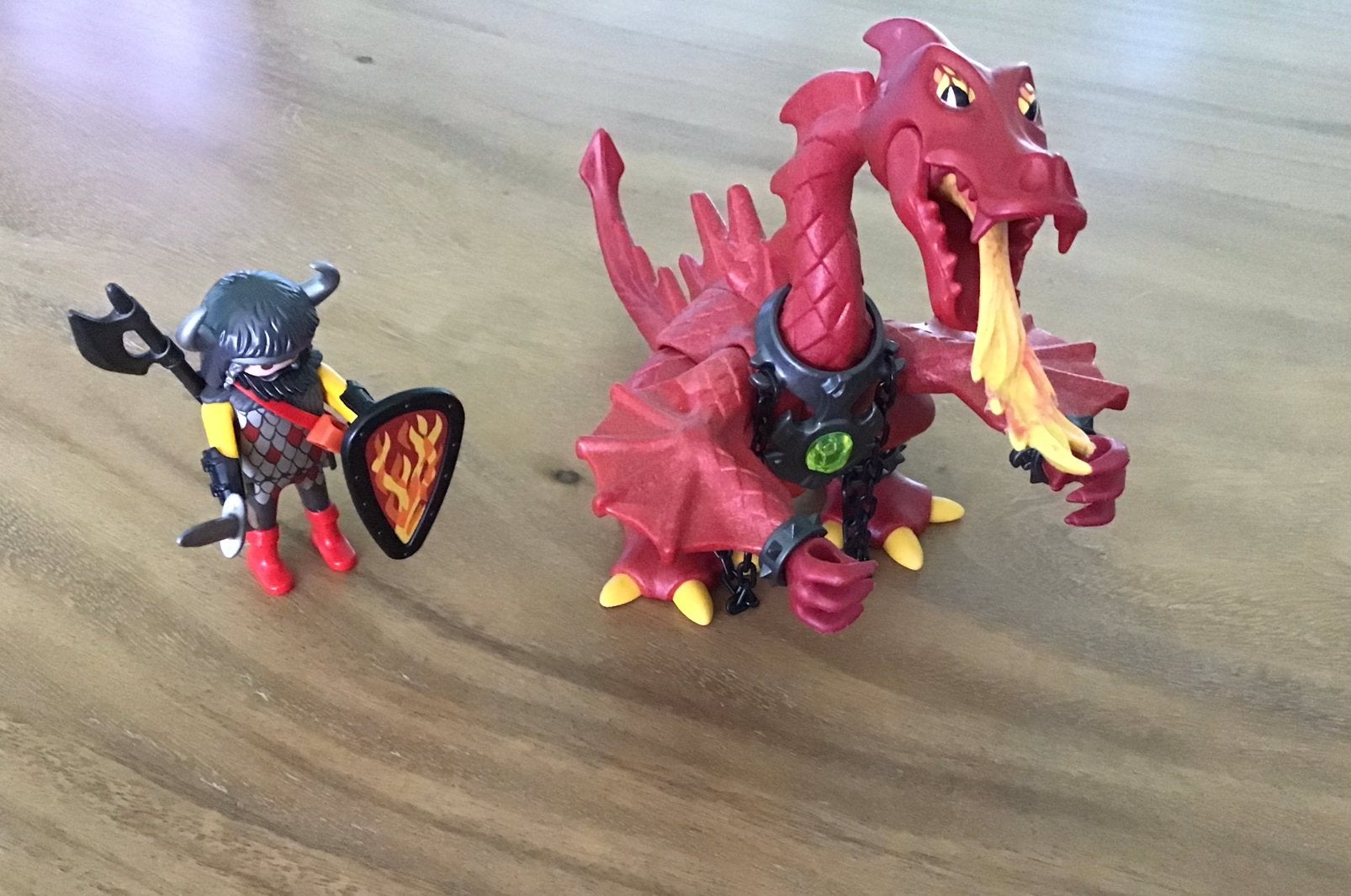 Playmobil; rode draak met ridder, Verzenden, Zo goed als nieuw, Complete set