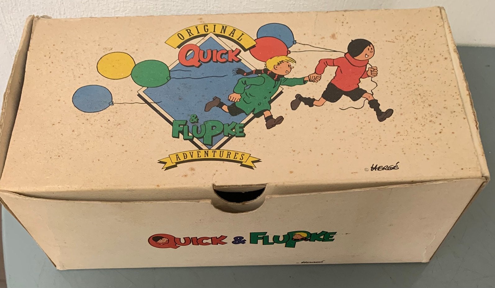 Hergé Vintage Quick en Flupke sloffen met originele doos, Ophalen of Verzenden, Zo goed als nieuw