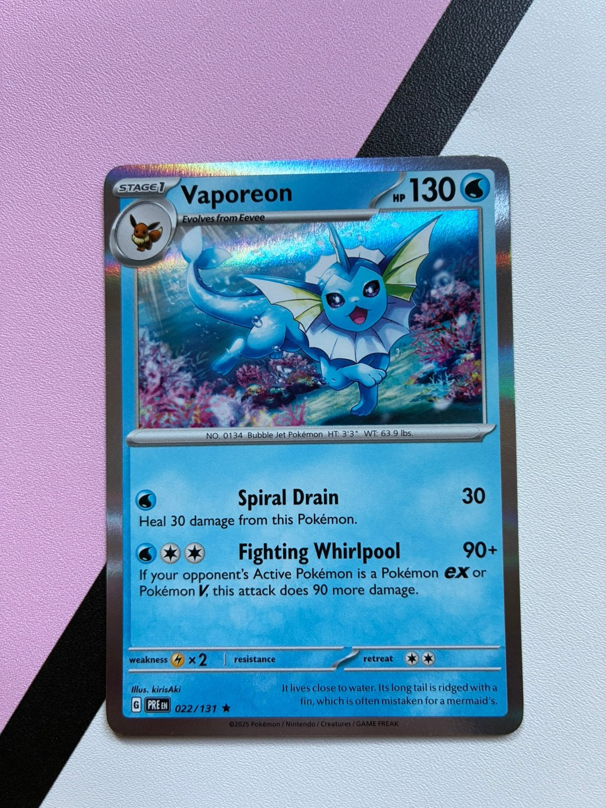Vaporeon 22/131, Ophalen of Verzenden, Zo goed als nieuw