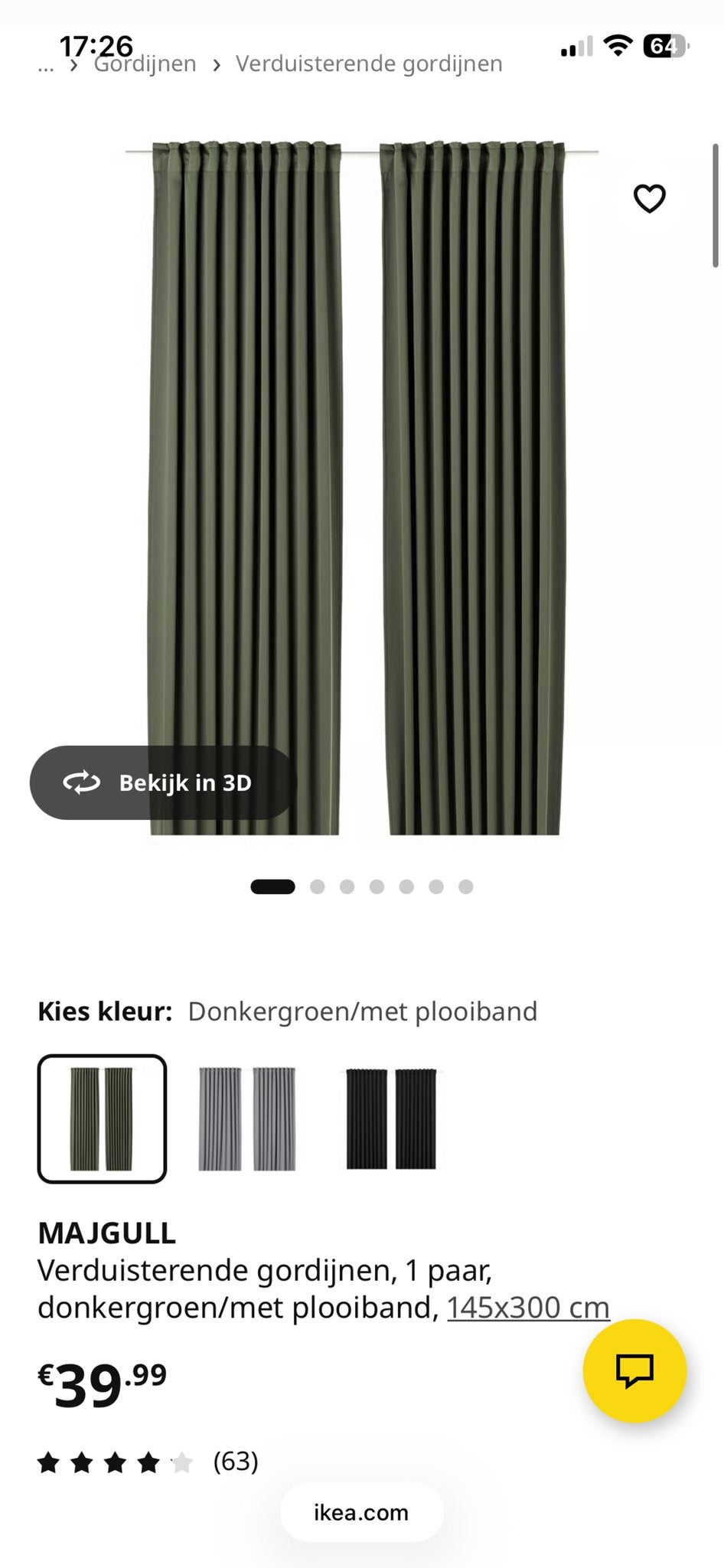 2x MAJGULL Verduisterende gordijnen, donkergroen, Overgordijn, Verduisterend, Ophalen of Verzenden, Zo goed als nieuw