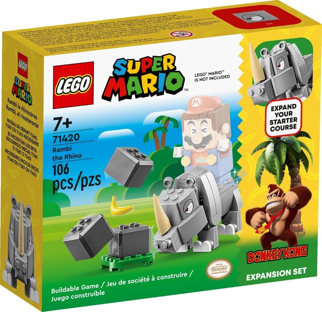 LEGO 71420 Rambi the Rhino (Super Mario, Expansion Set), Overige thema's, Nieuw, Ophalen of Verzenden, Complete set