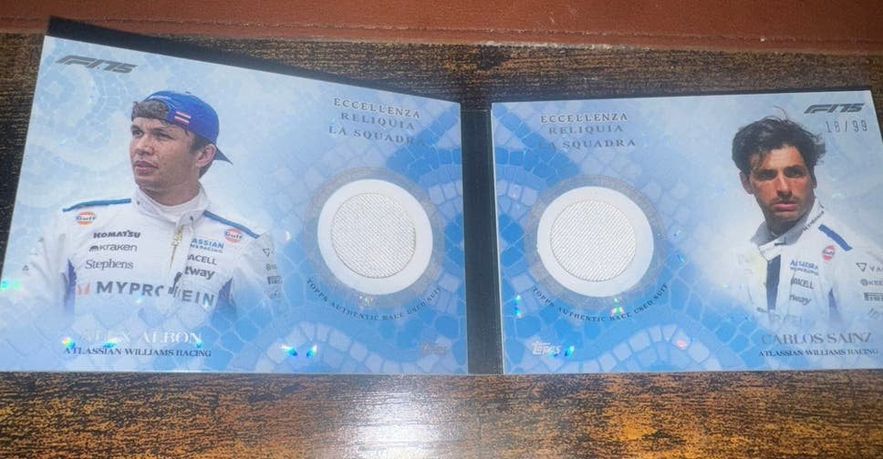 Topps F1 Eccellenza Relic Kaart Carlos Sainz & Alex Albon/99, Verzamelen, Ophalen of Verzenden, Zo goed als nieuw, Overige sporten