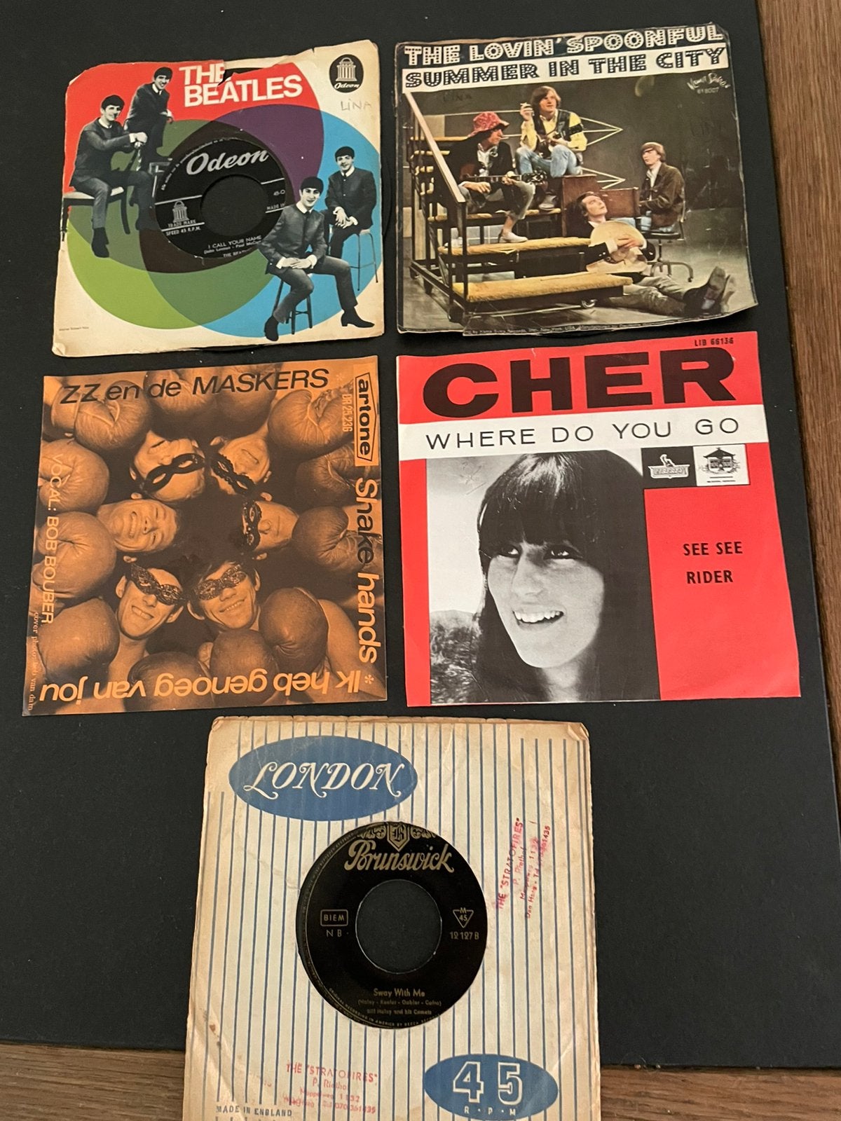 Beatles, Lovin' Spoonful, Cher, Zz & maskers, Bill Haley, Gebruikt, Pop, 7 inch, Fotohoes
