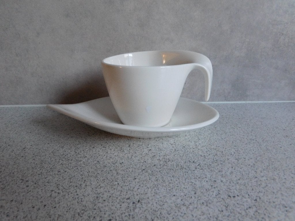 Villeroy & Boch Flow Kop en Schotel Wit - 150 ml, Villeroy & Boch, Ophalen of Verzenden, Zo goed als nieuw, Overige stijlen