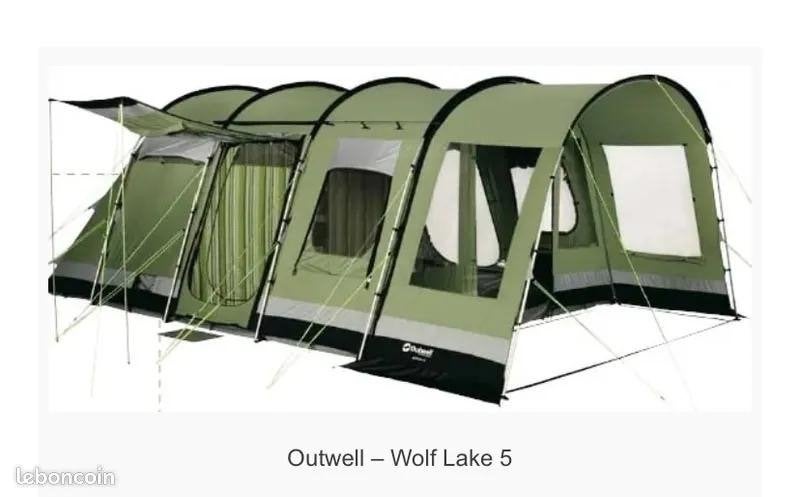 Outwell Wolf Lake 5 Tent - Ruime Gezinstent, Caravans en Kamperen, Tenten, Ophalen of Verzenden, Gebruikt, Tot en met 5
