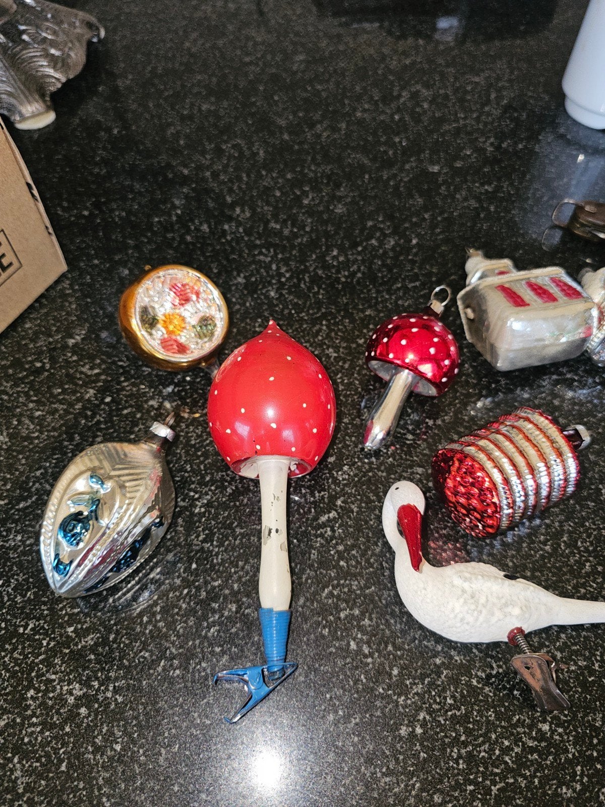 Antieke glazen kerst ornamenten, Ophalen of Verzenden