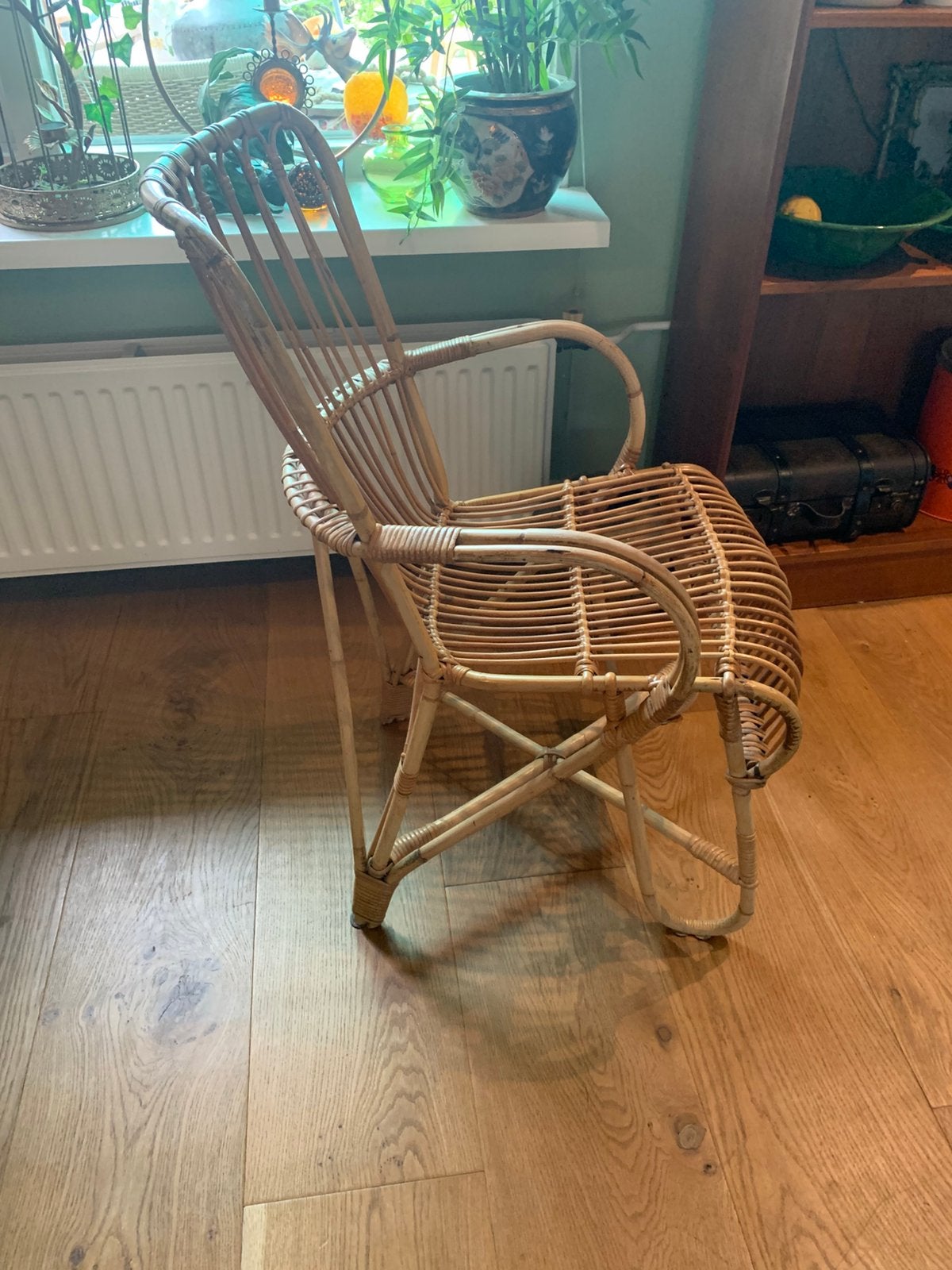 Vintage stoeltje, Ophalen, Bruin, Vintage, Zo goed als nieuw