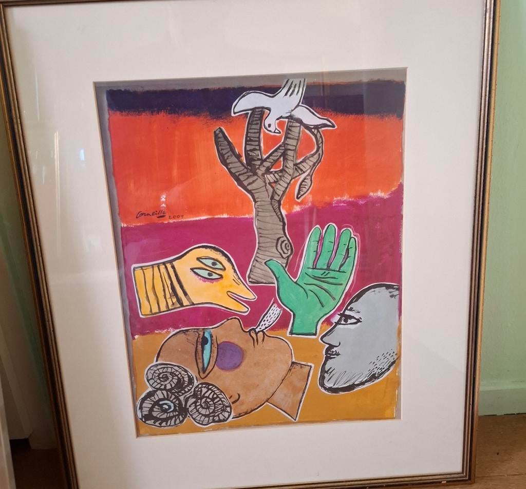 Corneille Reproductie - Kleurrijk Kunstwerk Ingelijst, Ophalen of Verzenden