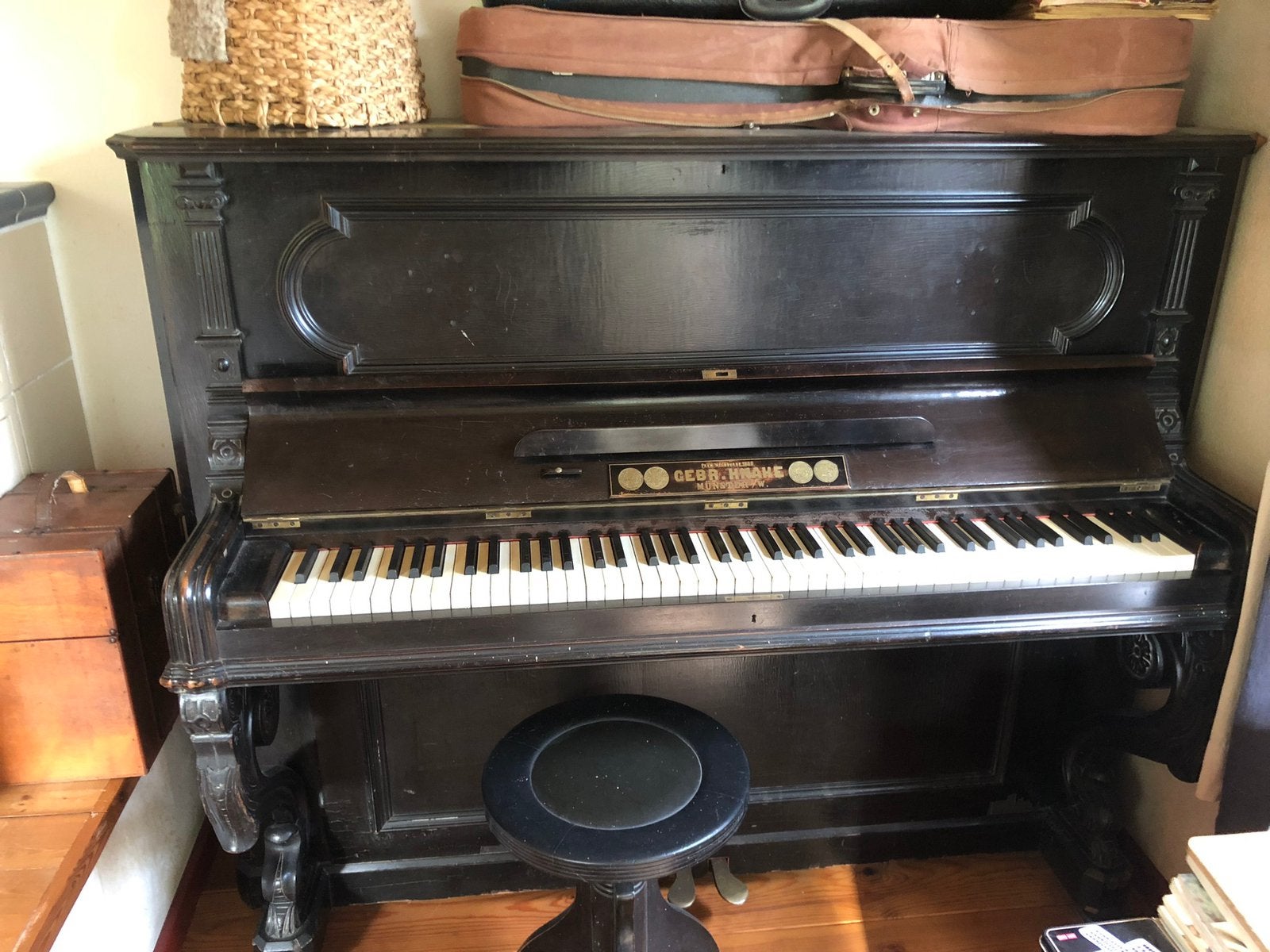 Oude duitse piano - Gebrüder Knake, Ophalen, Gebruikt, Zwart, Piano