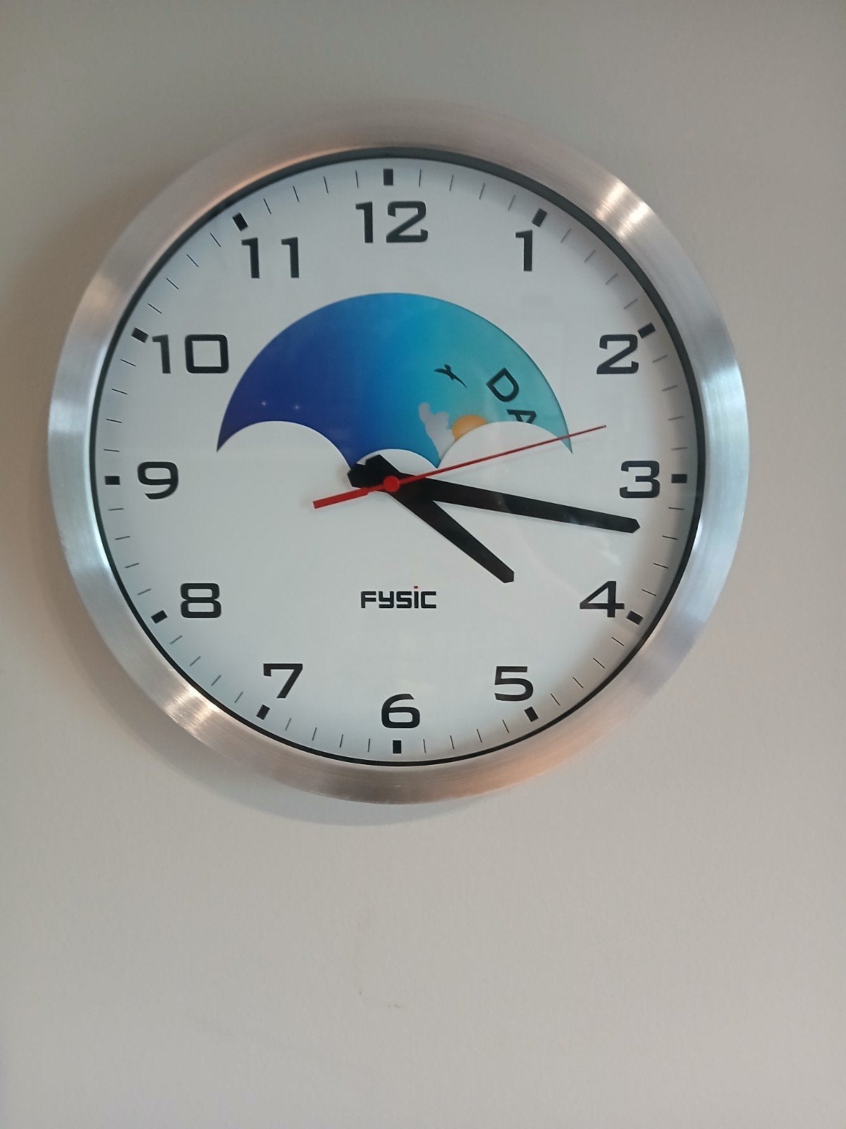 Dementieklok Fysic FC-100 met dag- en nachtaanduiding, Ophalen, Wandklok, Analoog, Werkt op batterijen