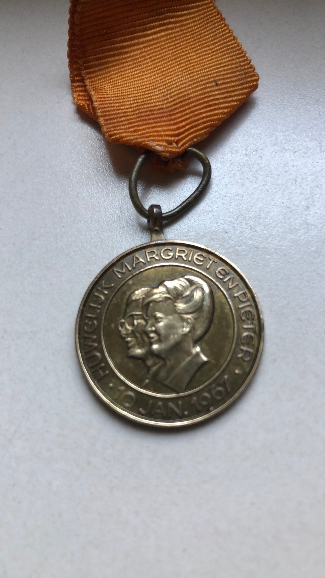 Herinneringsmedaille huwelijk Margriet en Pieter 1967, Ophalen of Verzenden, Zo goed als nieuw, Nederland, Postzegel(s) of Munt(en)
