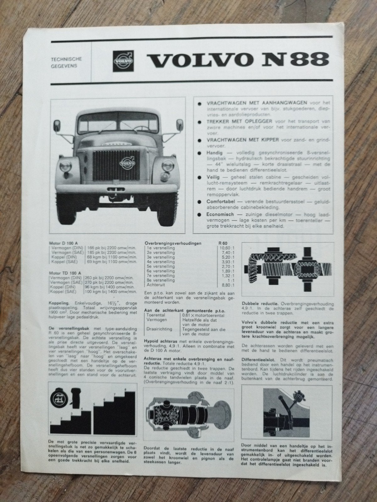 Volvo N88 Technische Gegevens RK1771965 (1965), Volvo, Zo goed als nieuw, Volvo, Ophalen of Verzenden