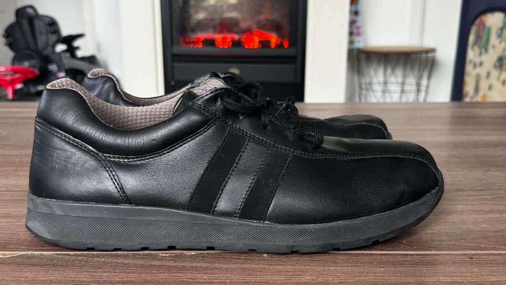 Pediforma Comfort Schoenen - Zwart Leer - Maat 46, Ophalen of Verzenden, Gedragen, Zwart, Veterschoenen