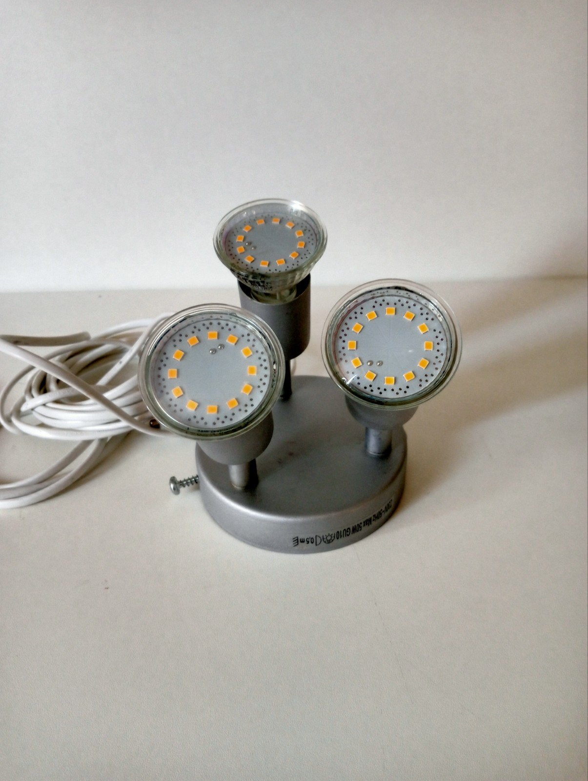LED Opbouwspot met 3 Verstelbare Spots - Grijs, Huis en Inrichting, Lampen | Spots, Opbouwspot, Ophalen of Verzenden, Zo goed als nieuw