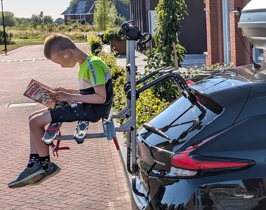 Menabo Logic 3 Fietsendrager (3 fietsen) zonder trekhaak, Ophalen, 3 fietsen of meer, Zo goed als nieuw, Achterklepdrager
