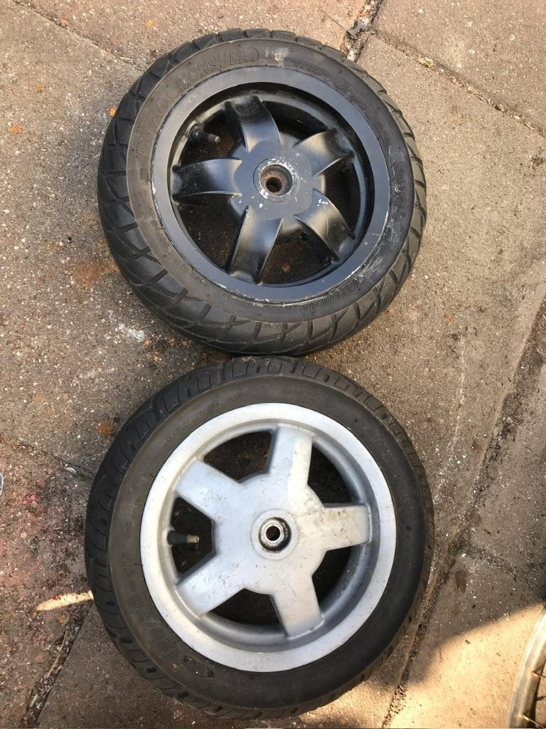scooterwielen 2 achterwielen en een voorwiel met schijfrem, Ophalen, Gebruikt, Overige typen, Overige merken