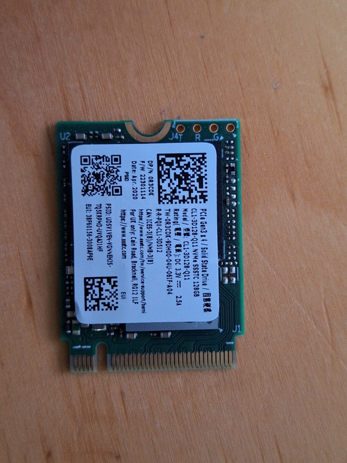 M.2 NVMe SSD 128GB 2230 - Snelle Opslag voor Laptop/Desktop, Intern, Gebruikt, Server, SSD