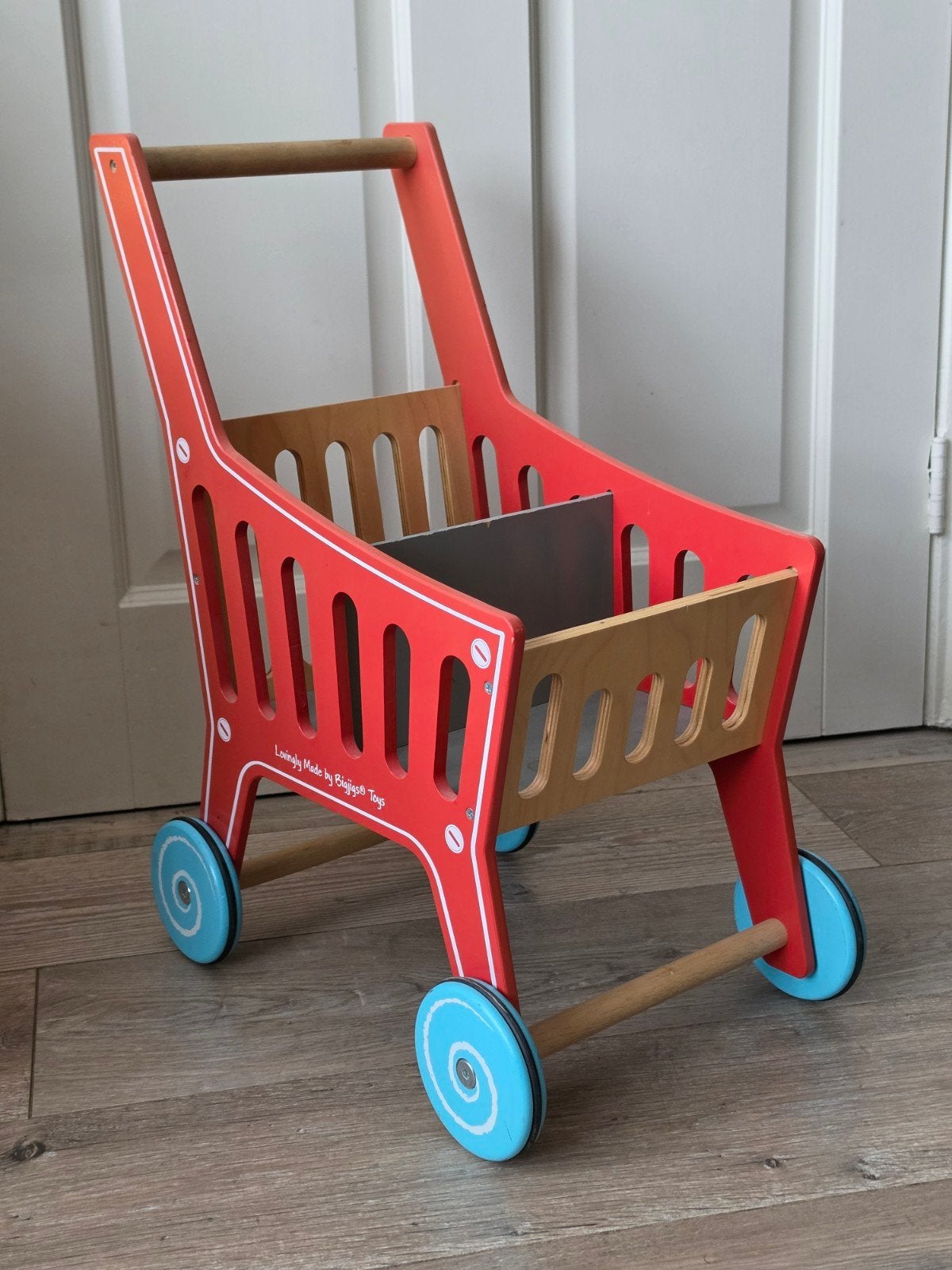 Houten speelgoedwinkelwagen - Bigjigs Toys, Ophalen, Zo goed als nieuw, Jongen of Meisje