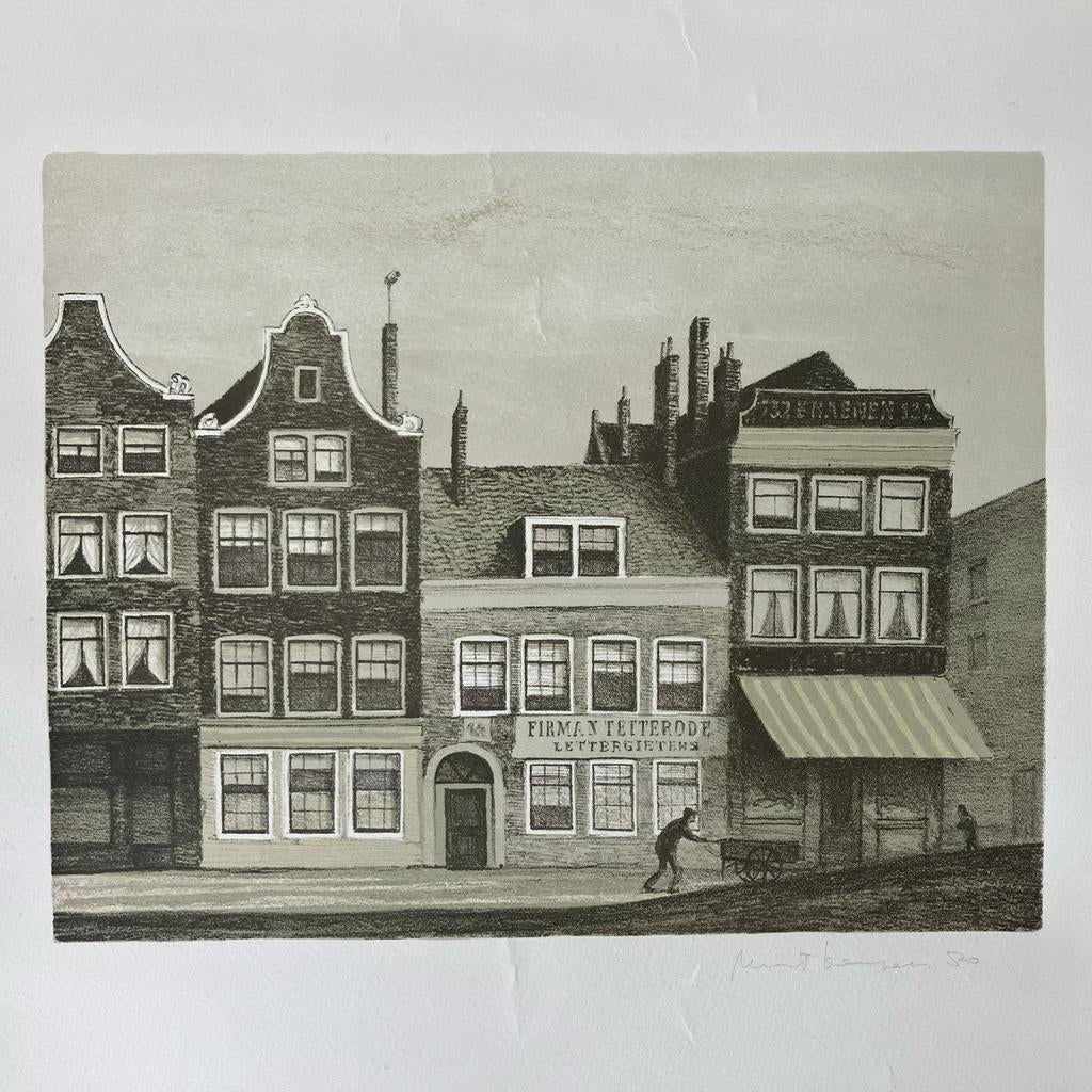 Mart Kempers - zeefdruk Amsterdam Bloemengracht, Ophalen of Verzenden